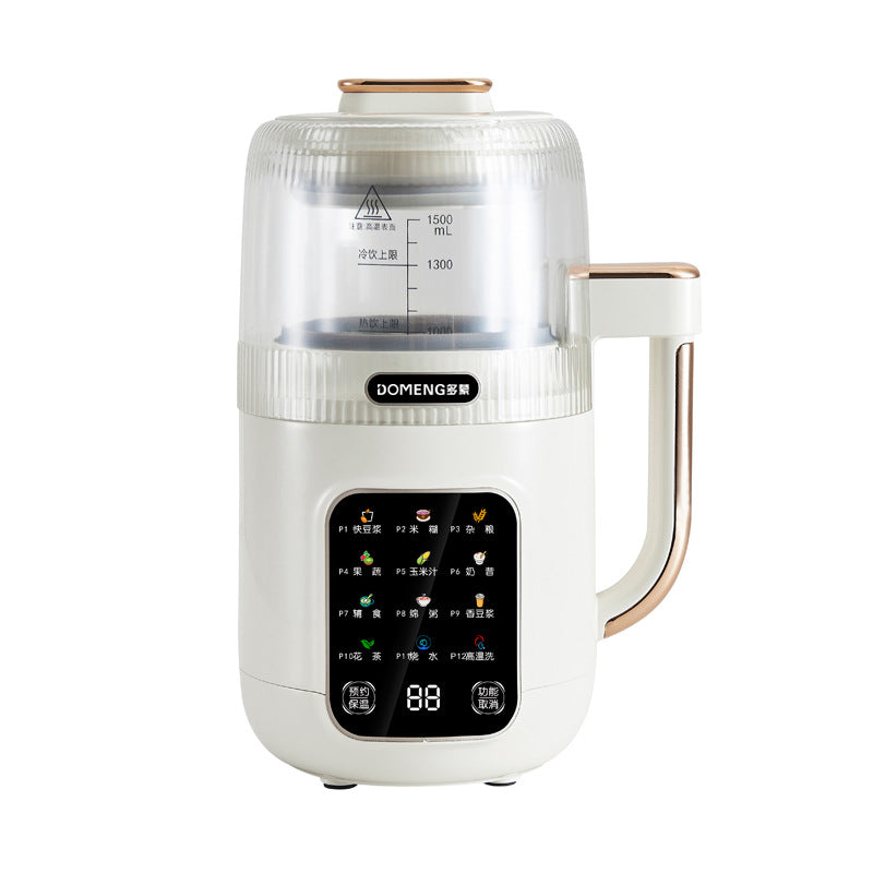 多蒙 德国仓 升级静音罩免泡免滤微压破壁豆浆机1.8L柔音降噪