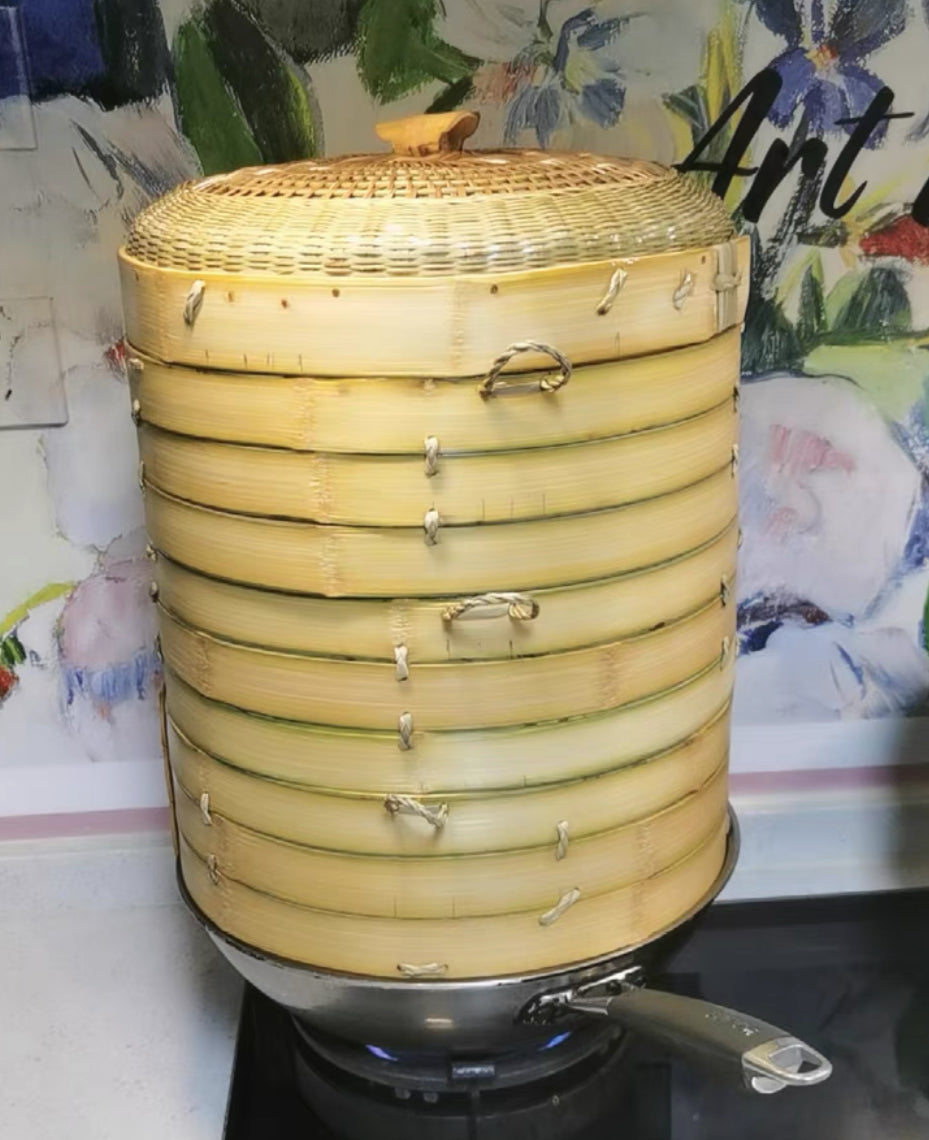纯手工古法竹蒸笼2层28CM Handcrafted Two-Layer Bamboo Steamer