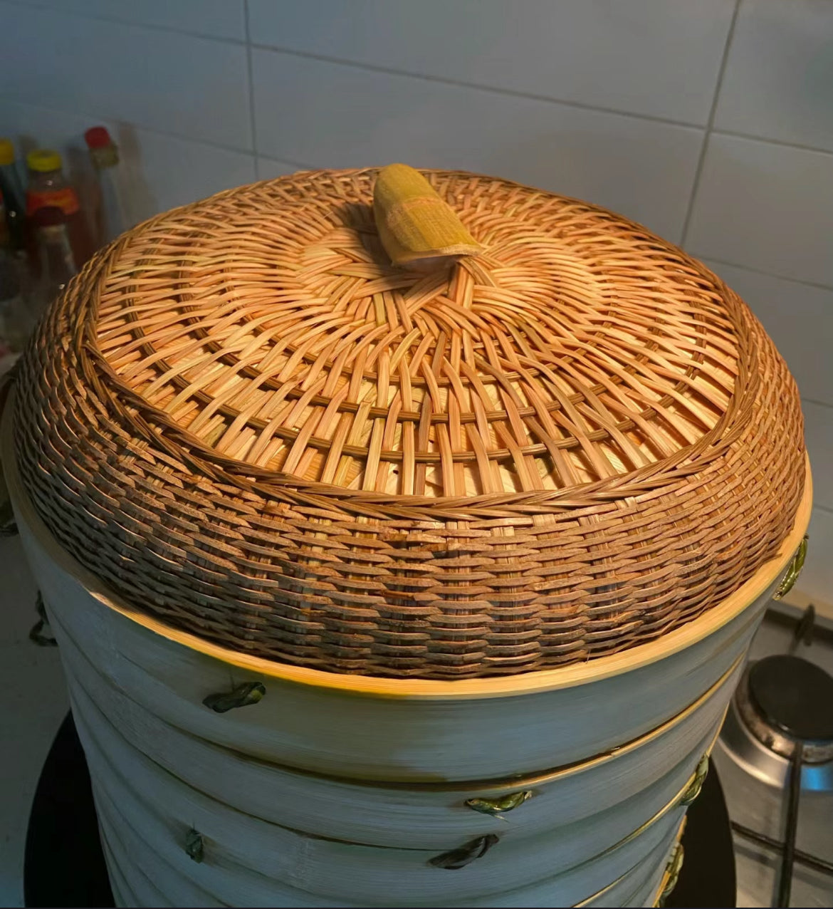 纯手工古法竹蒸笼2层28CM Handcrafted Two-Layer Bamboo Steamer
