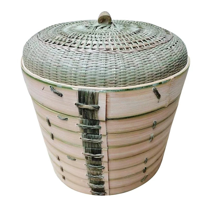 纯手工古法竹蒸笼2层28CM Handcrafted Two-Layer Bamboo Steamer