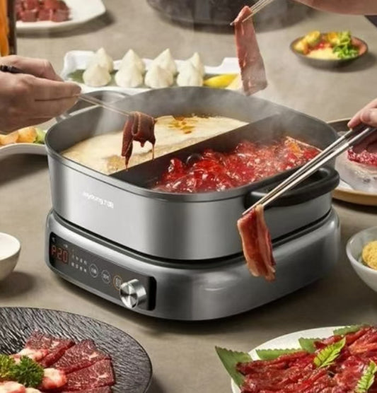 Nottingham warehouse, free shipping throughout the UK, Joyoung 6L electric hot pot, dual-compartment pot, IH electromagnetic fast heating.