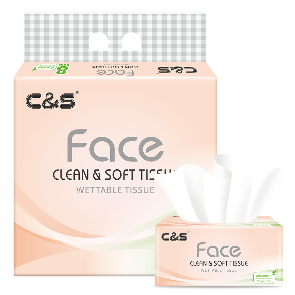 洁柔 诺丁汉仓全英包邮 无香软抽纸 120抽3层(8包*10提)一箱共80包TR013-08x