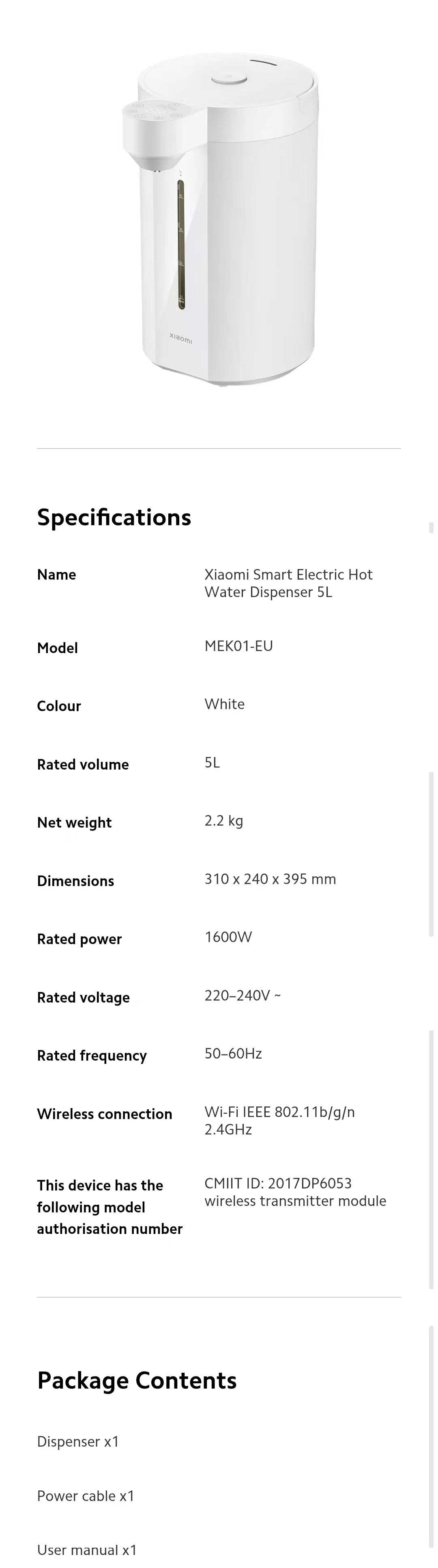小米 Xiaomi 智能电热水瓶 5L|大容量 · 保温即热 · 家用