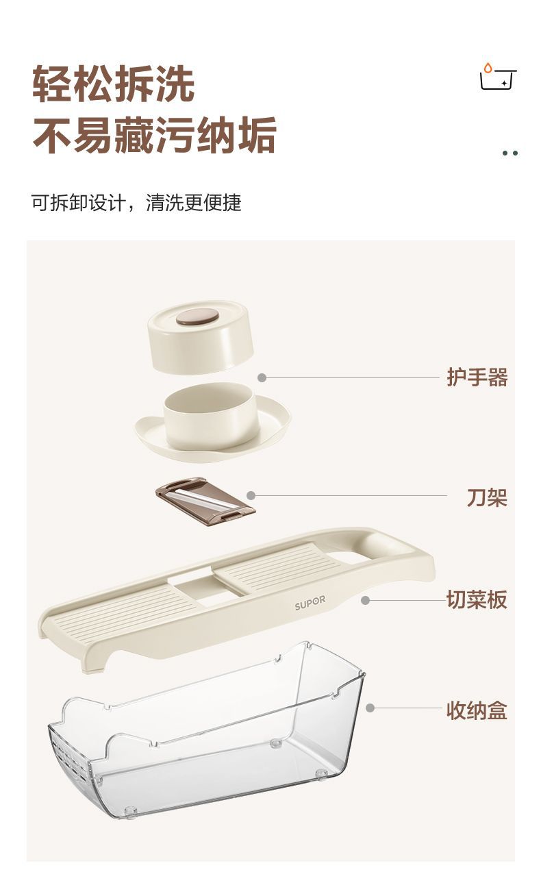 苏泊尔切菜备菜神器 Supor Vegetable Slicer and Dicer Chinese Cooking Prep Tool for Effortless Meal Preparation