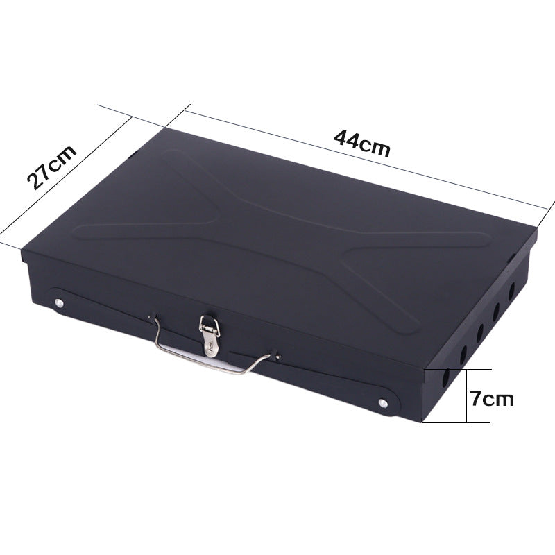 户外折叠烧烤炉工具箱式Portable Folding BBQ Grill – Outdoor Charcoal Barbecue with Built-in Tool Box