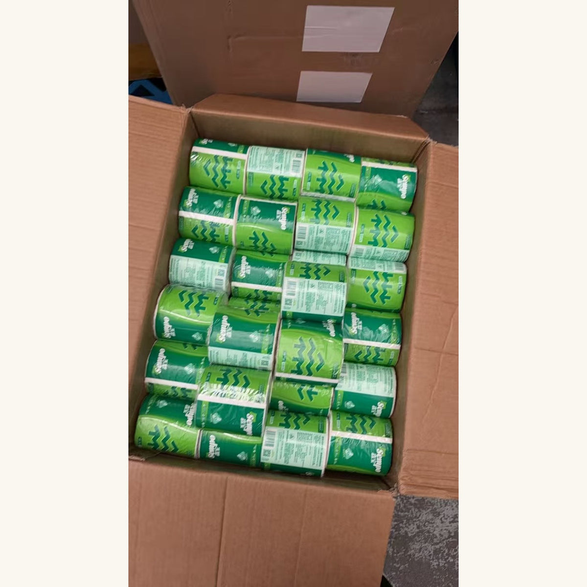 伯明翰仓到货开箱实拍:森宝 Sempo 卷纸,每卷独立绿色包装