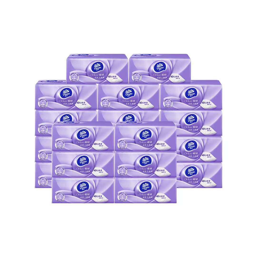 Pre-order 8.6 Vinda Pumping Paper 4D Embossed Facial Tissue Whole Carton 24 packs 