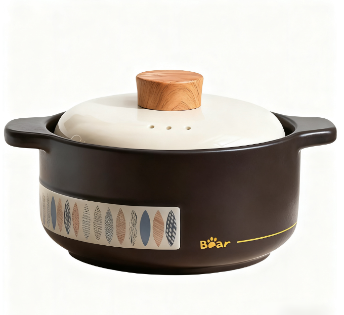 小熊砂锅煲汤锅炖锅燃气灶陶瓷锅宽口家用沙锅3.6L – COOKBAY厨宝