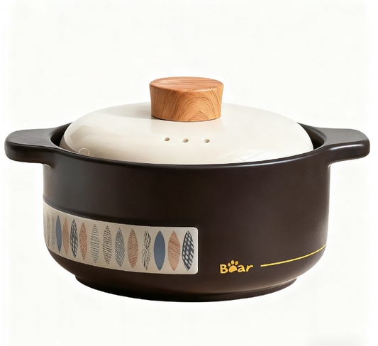 Little Bear Nottingham Warehouse UK Free Shipping Clay Pot Soup Pot Simmering Pot Gas Stove Ceramic Pot Wide Mouth Household Clay Pot 3.6L 