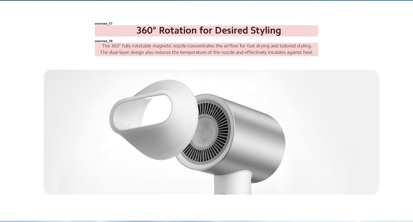 小米 诺丁汉仓全英包邮 H500 水离子护发吹风机 Xiaomi Water lonic Hair Dryer H500 UK