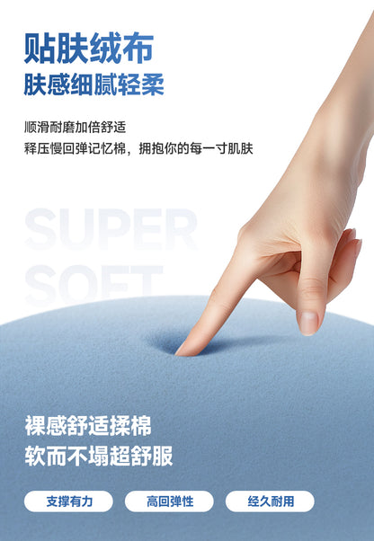 康佳背部按摩仪 手指按压绒布回弹的材质特写