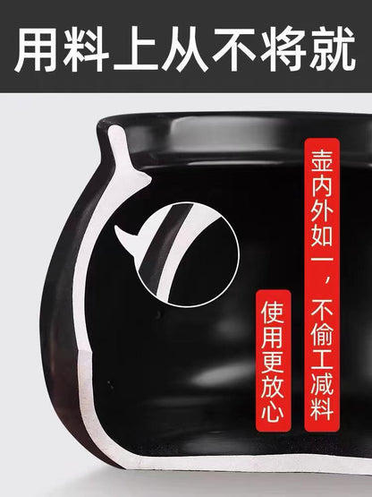 联福电煎药壶 壶身剖面展示内外一致的釉层