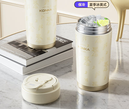 康佳保温杯 装冰块与青柠的夏季冰美式保冷场景