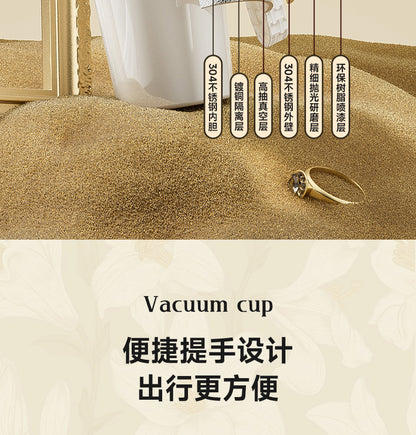 康佳保温咖啡杯 杯壁六层材质标注与提手设计
