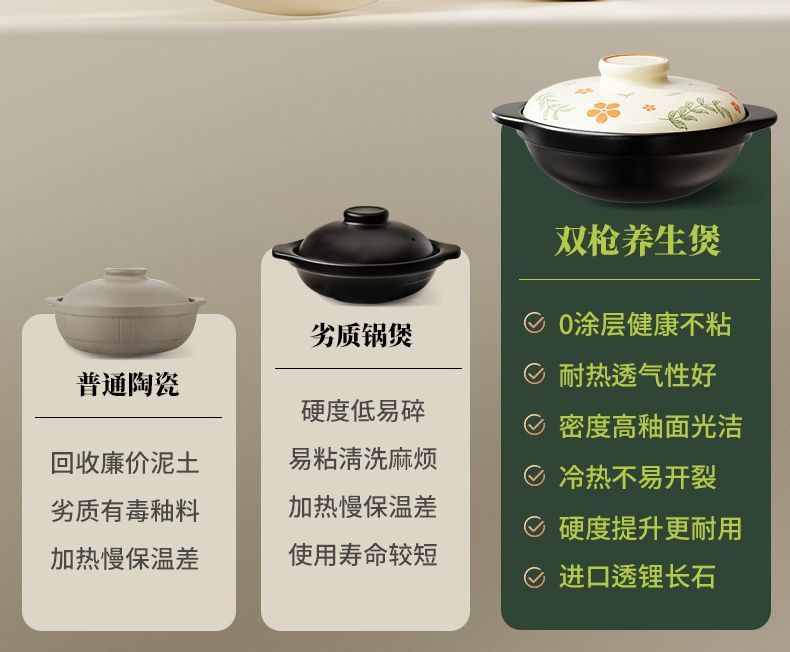 Cookbay 开学季套组 · 明火厨房 砂锅铁锅｜双枪无涂层砂锅 2L ＋ 不锈钢导热板 24cm ＋ 陆川已开锅铸铁锅 · 有明火灶就该配这两口
