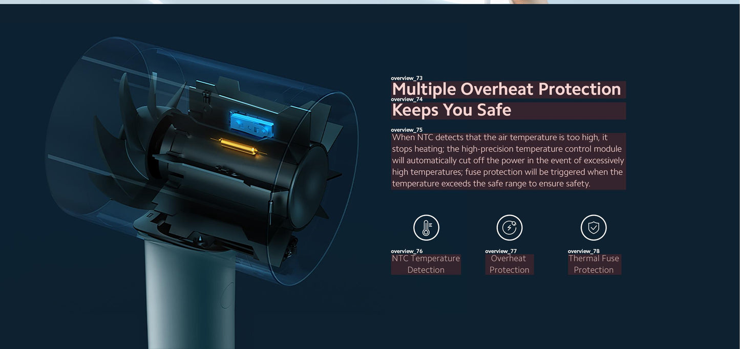 小米 诺丁汉仓全英包邮 H500 水离子护发吹风机 Xiaomi Water lonic Hair Dryer H500 UK