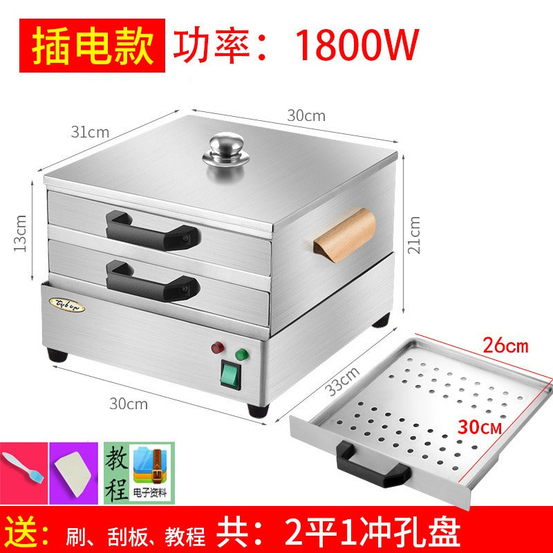 电热肠粉机 双层 Rice Roll Steamer 1800W｜抽屉式蒸肠粉 · 广式早茶 · 304不锈钢