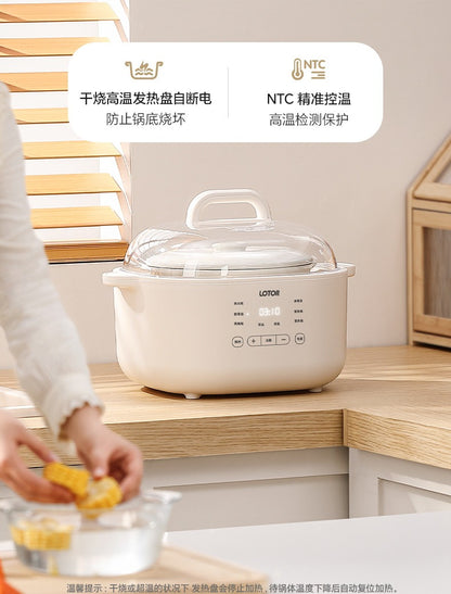 Cookbay Back-to-School Bundle · Five Pots in One, Soups ＋ Fillings｜LOTOR Electric Stew Pot 4.5L with Five Inner Pots ＋ DOMENG Meat Grinder DM-J008 ＋ UK Plug Adapter · One pot each, no racing for the ladle