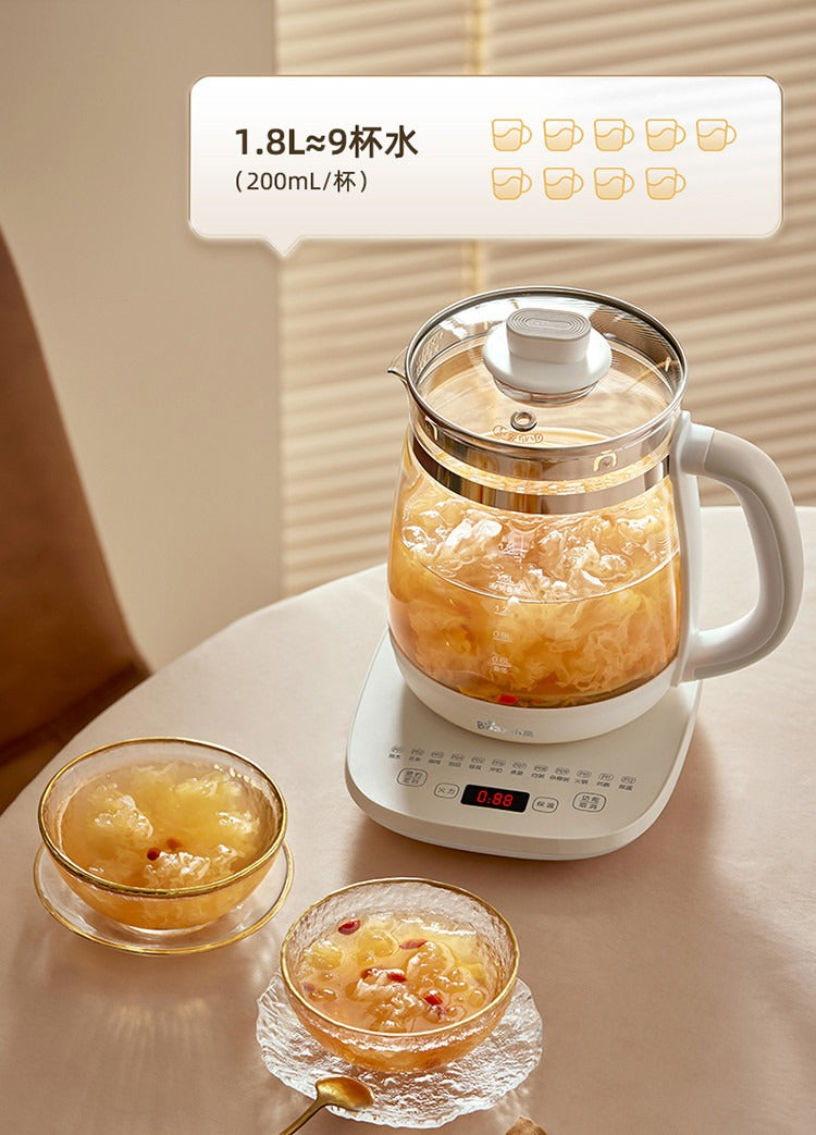 小熊养生壶 1.8L约9杯水 炖银耳羹分碗展示