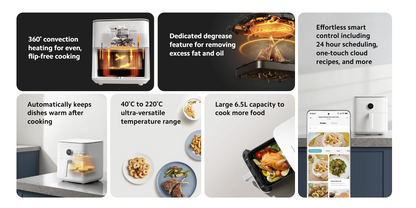 小米 6.5L 智能空气炸锅Xiaomi Smart Air Fryer 6.5L White