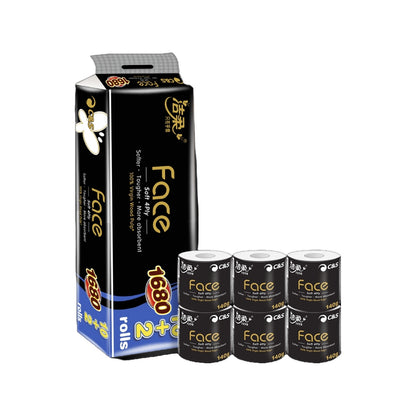 洁柔 C&S Face黑4层加厚有芯卷纸 140g