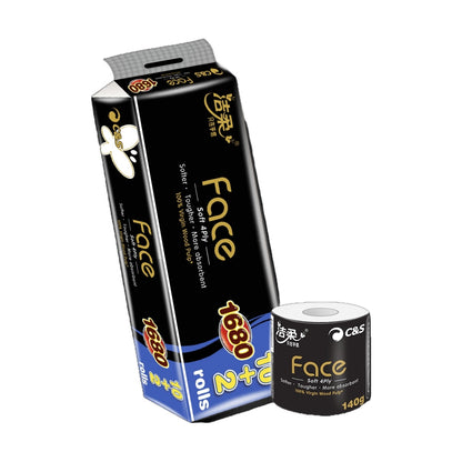 洁柔 C&S Face黑4层加厚有芯卷纸 140g