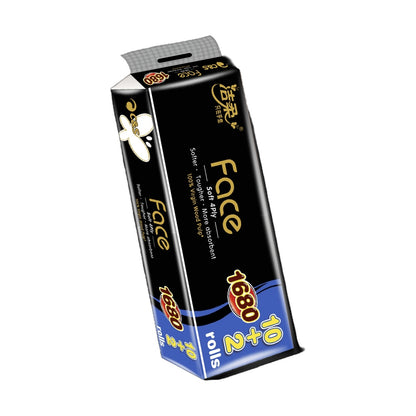 洁柔 C&S Face黑4层加厚有芯卷纸 140g