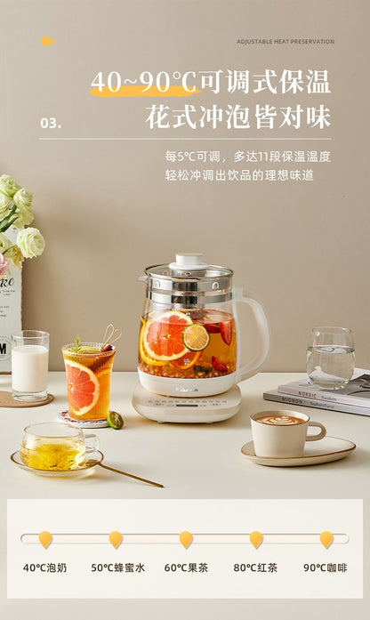 小熊养生壶 40至90℃保温 泡奶蜂蜜水果茶温度表