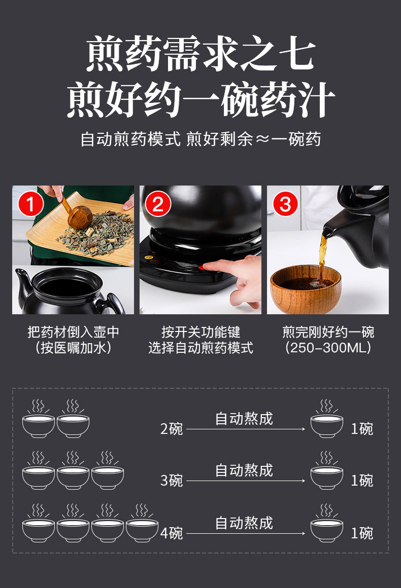 联福电煎药壶 三步煎出一碗药汁 250到300毫升