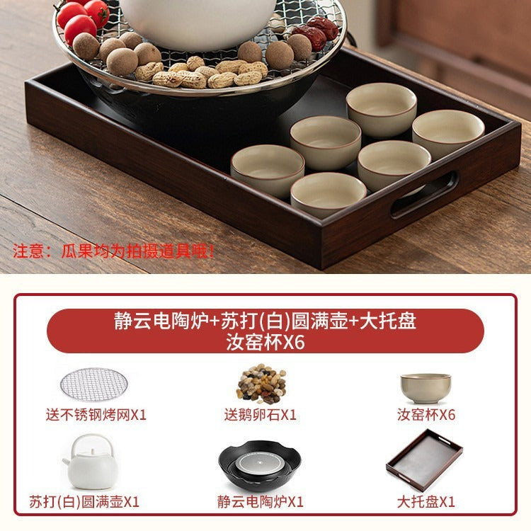 Cookbay 开学季套组 · 围炉望月 中秋煮茶｜静云电陶炉 ＋ 望月壶 苏打白 · 中秋 9/25 和开学撞在一起