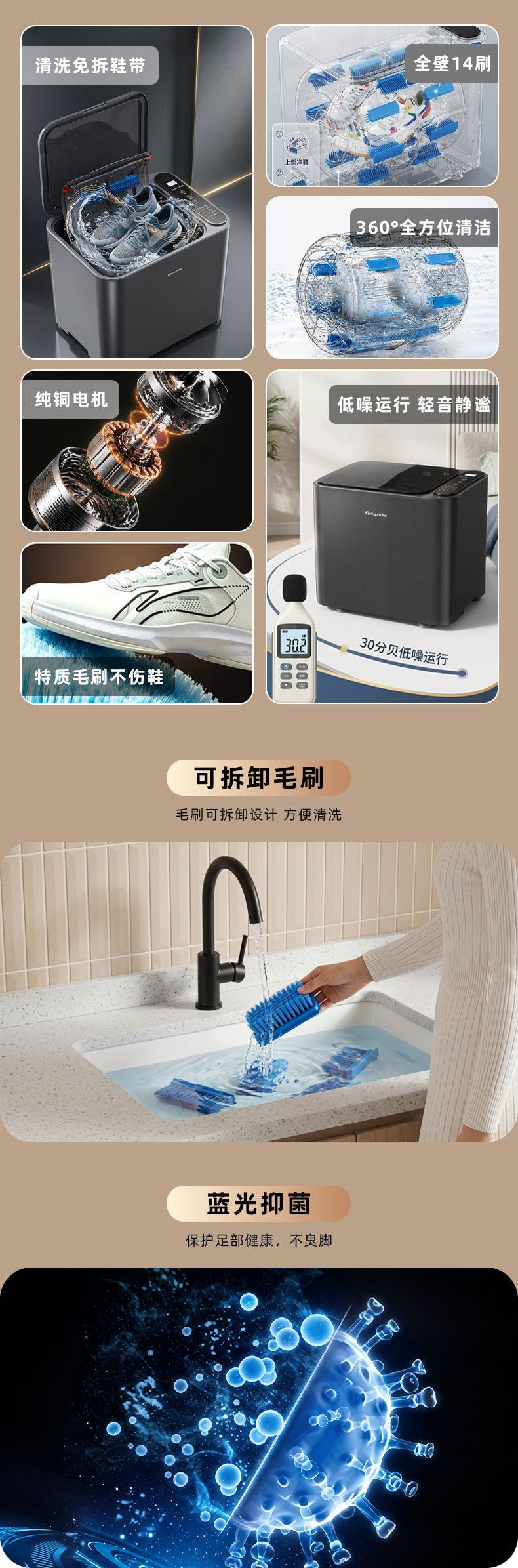 Geinaz Semi-Automatic Shoe Washer GEXP-1105-S 12V | Touchscreen Controls