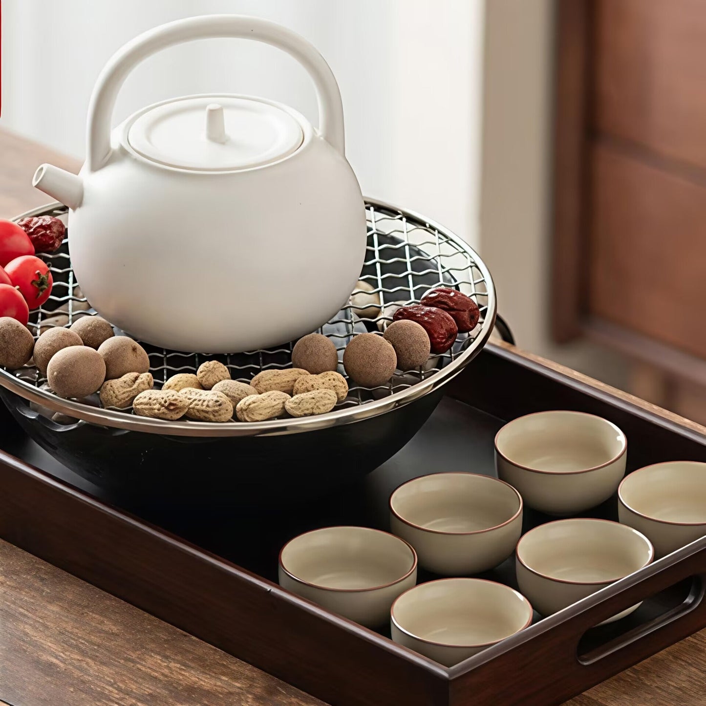 围炉煮茶电陶炉望月壶套装（静云电陶炉+望月壶苏打白）