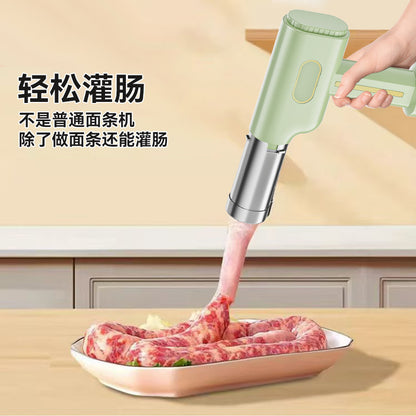 Cookbay 手持压面机 手持灌肠 灌出一盘生香肠