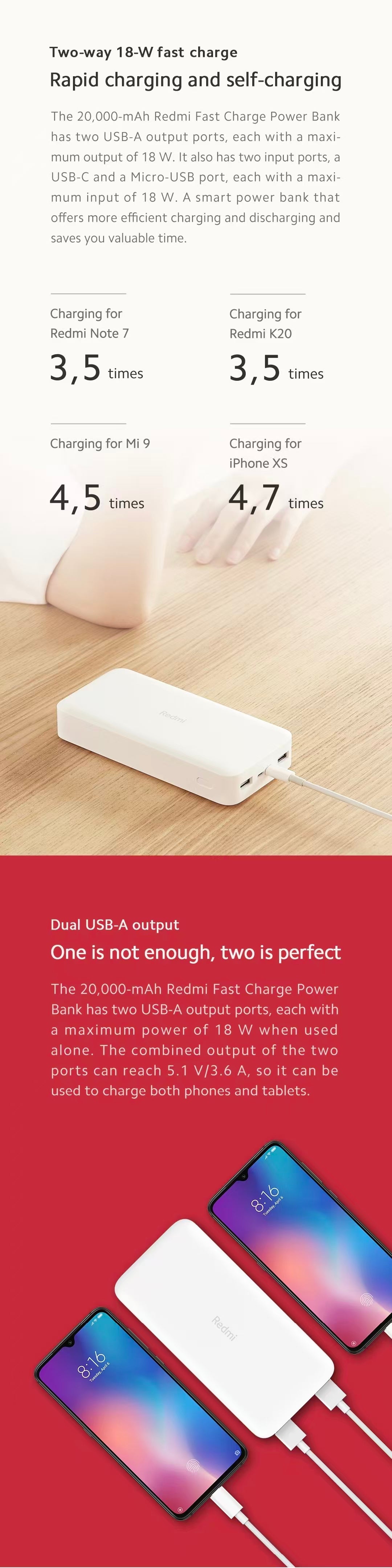 小米  诺丁汉仓全英包邮 ·20000mAh快充移动电源 黑色