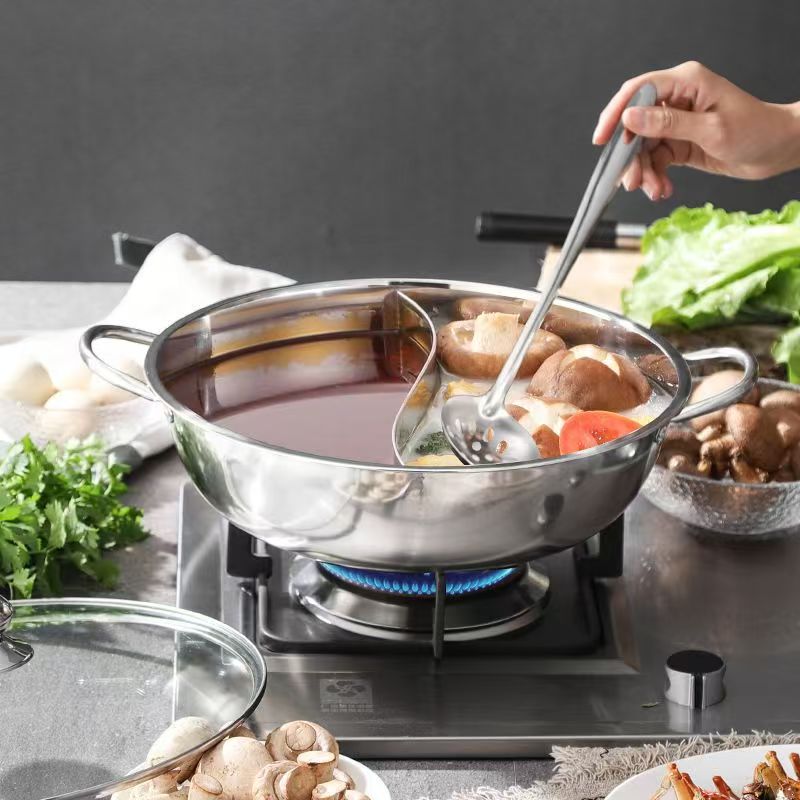 Birmingham Warehouse - Free shipping throughout the UK - Food-grade 316 stainless steel double-compartment hot pot 