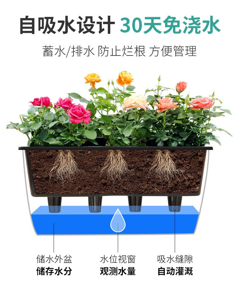 自吸水种菜盆 1个装带铲 Self-Watering Planter｜阳台种葱蒜 · 底部蓄水 · 带铲即种