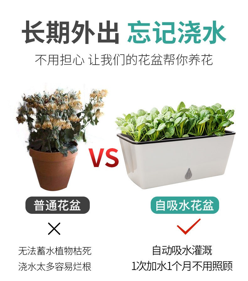 自吸水种菜盆 1个装带铲 Self-Watering Planter｜阳台种葱蒜 · 底部蓄水 · 带铲即种