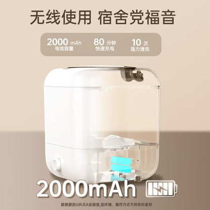Girjea迷你洗衣机 2000毫安电池透视 充电80分钟洗10次
