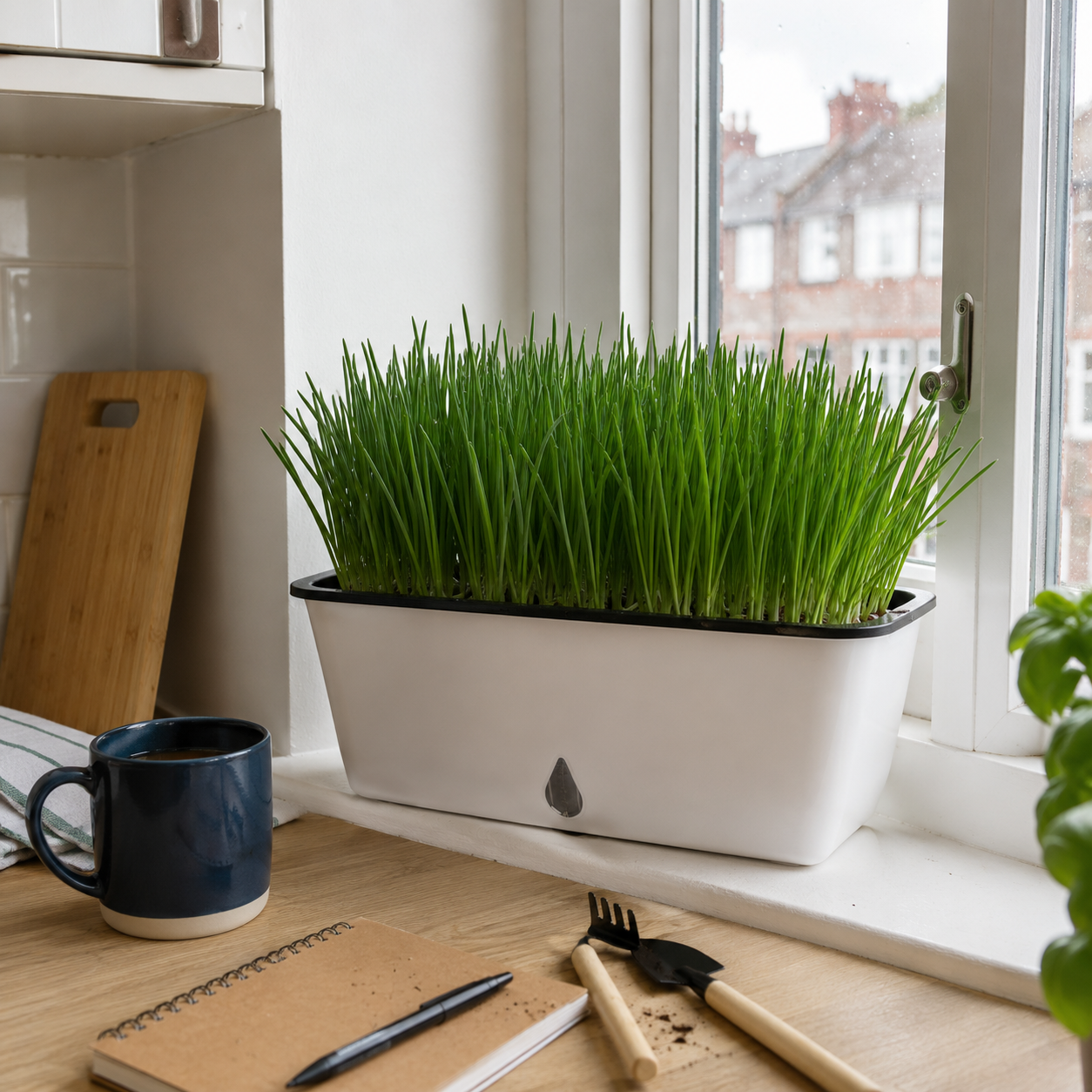 自吸水种菜盆 1个装带铲 Self-Watering Planter｜阳台种葱蒜 · 底部蓄水 · 带铲即种