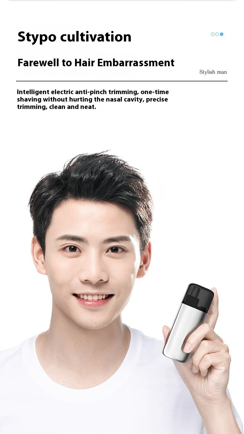 康佳鼻耳修剪器 男模特手持机身的白底人像宣传图