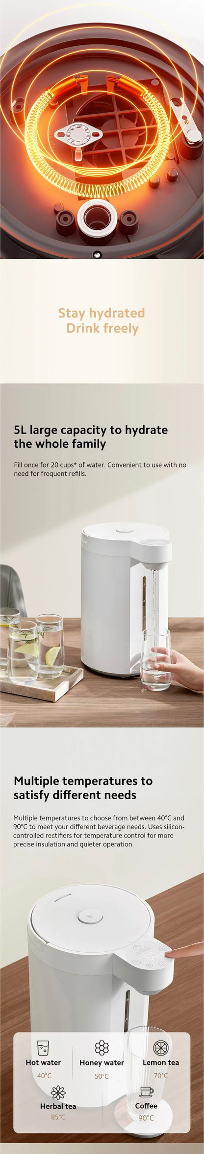 小米 Xiaomi 智能电热水瓶 5L｜大容量 · 保温即热 · 家用