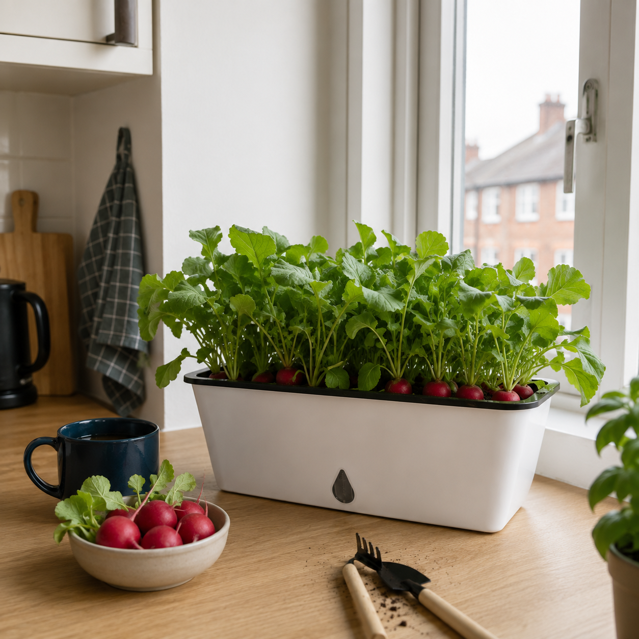 自吸水种菜盆 1个装带铲 Self-Watering Planter｜阳台种葱蒜 · 底部蓄水 · 带铲即种
