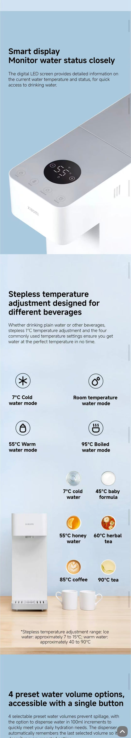 Xiaomi Smart Water Dispenser 3L｜Hot & Cold Modes · Instant Heating · Desktop Size