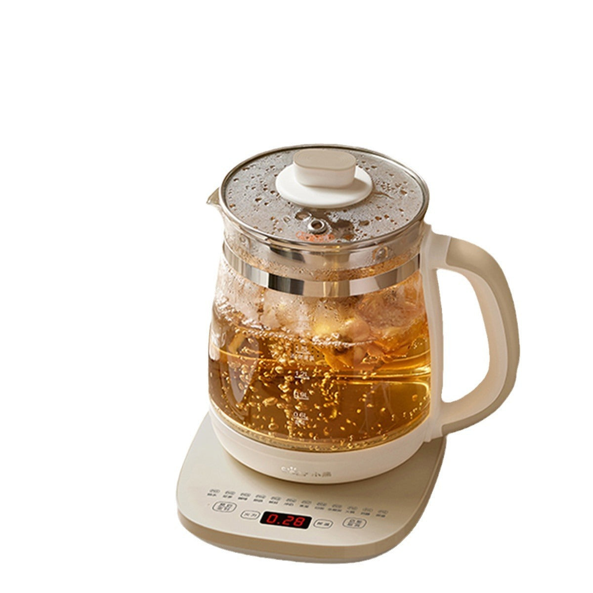 小熊养生壶 玻璃壶煮花茶 底座显示屏倒计时
