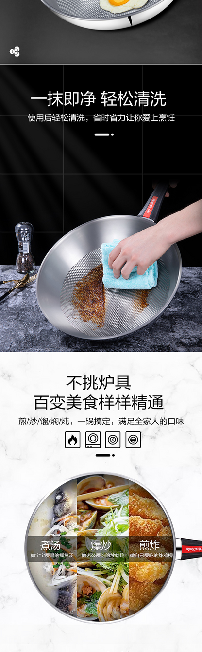 亚摩斯钛炒锅 一抹即净清洗与不挑炉具菜品图