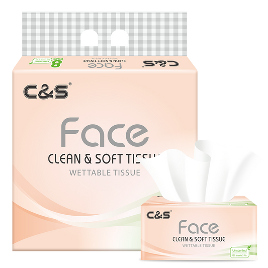 洁柔 诺丁汉仓  Face粉软抽无香3层纸面巾120抽(8包装)TR013-08X