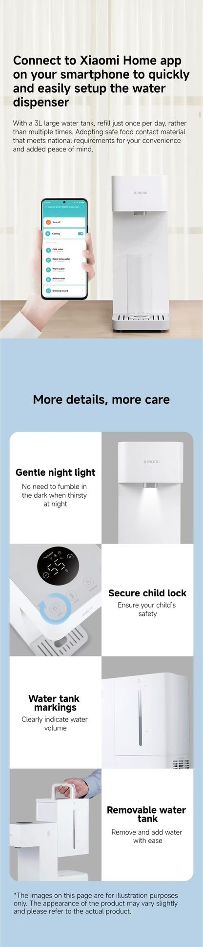 Xiaomi Smart Water Dispenser 3L｜Hot & Cold Modes · Instant Heating · Desktop Size