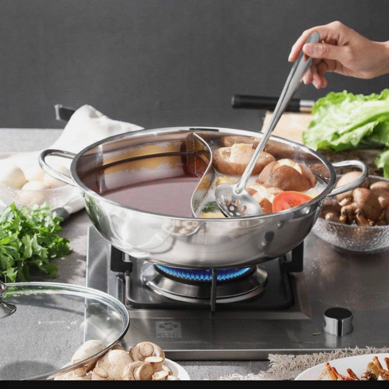 Cookbay 开学季套组 · 围一桌 火锅｜四种锅型任选 ＋ 手动切肉机 ＋ 防烫长筷 ＋ 火锅勺套装 · 超市买不到肥牛卷就自己切