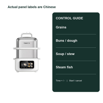 CASDON DZG-D5 steamer with English translations for its Chinese control panel