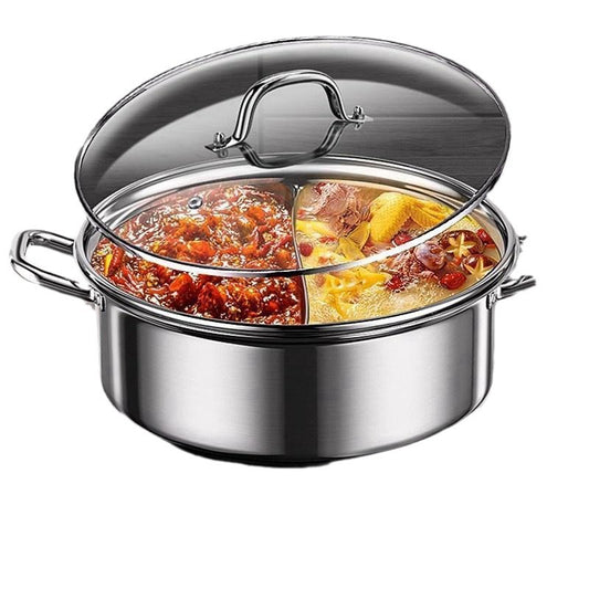 Birmingham Warehouse - Free shipping throughout the UK - Food-grade 316 stainless steel double-compartment hot pot 